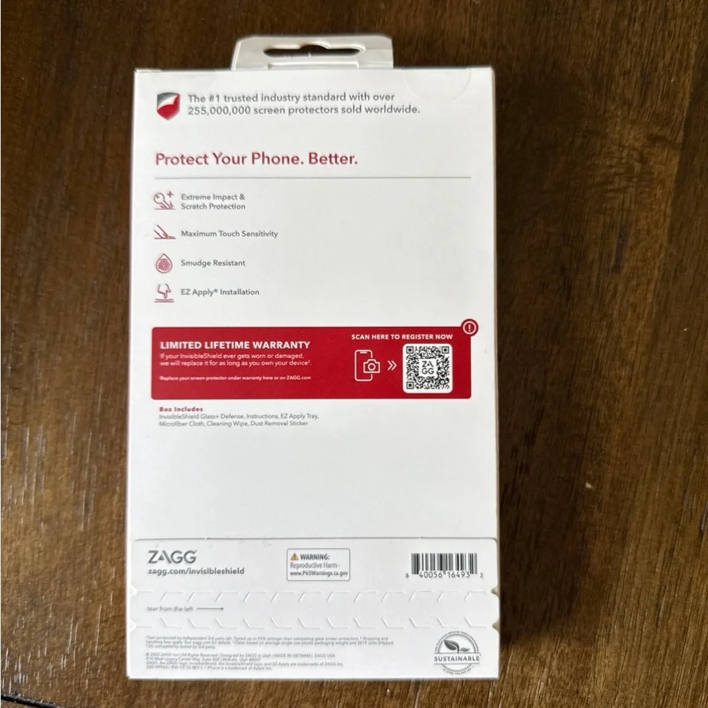 ZAGG InvisibleShield Glass+ Defense Screen Protector for iPhone 14 Pro - Clear